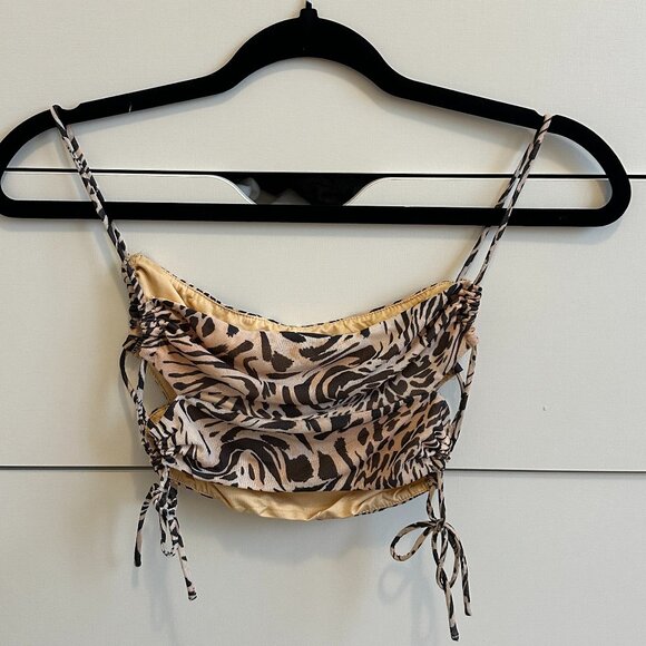 Princess Polly Animal Print Side-Tie Top (Multicolour) - Picture 3 of 3